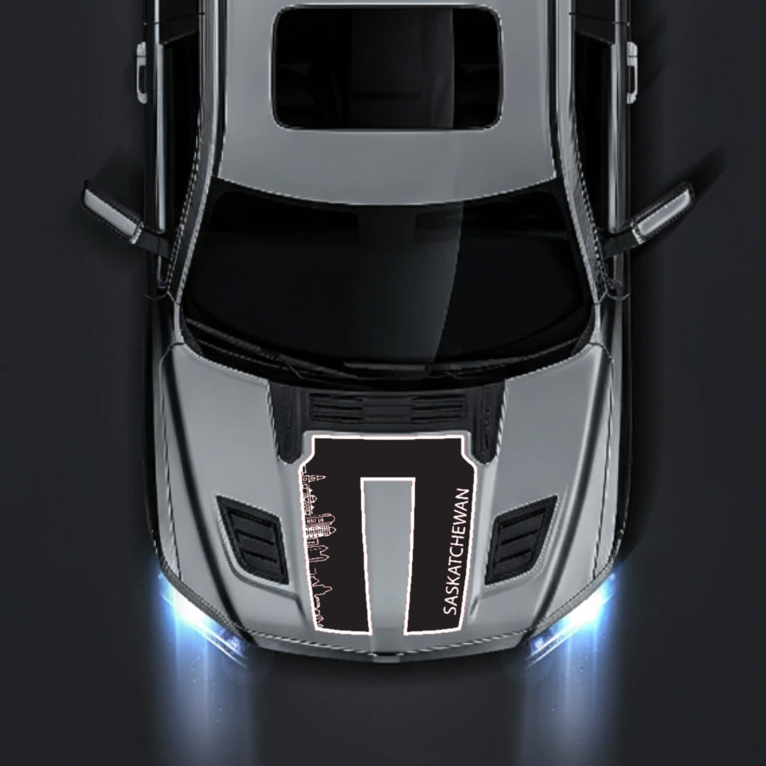 Hood Panel Decal/Sticker - Saskatchewan Skyline - Border Graphic Kit - For Dodge RAM 1500 2019-2025 - Premium Vinyl
