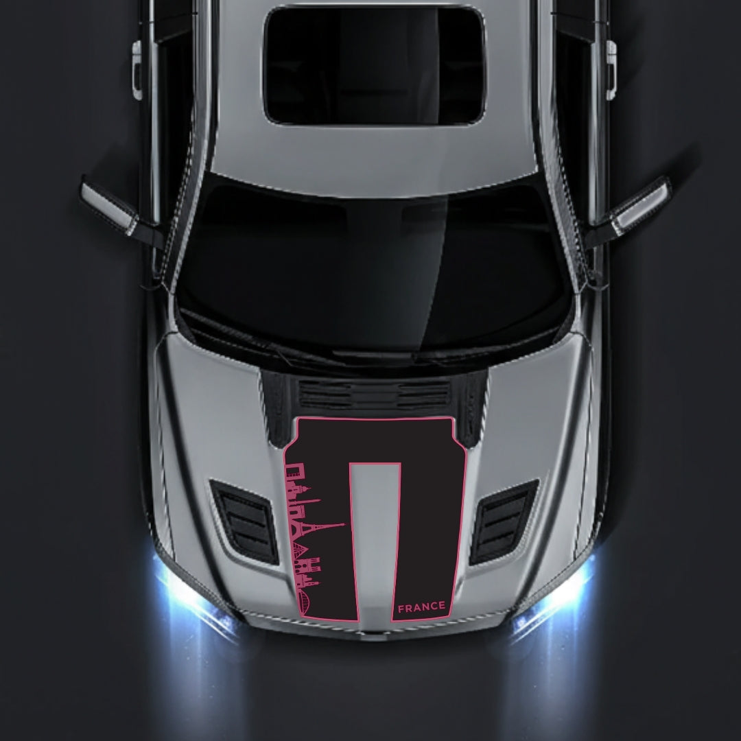 Performance Hood Panel Decal/Sticker - France Skyline - Border Graphic Kit - For Dodge RAM 1500 2019-2025 - Premium Vinyl