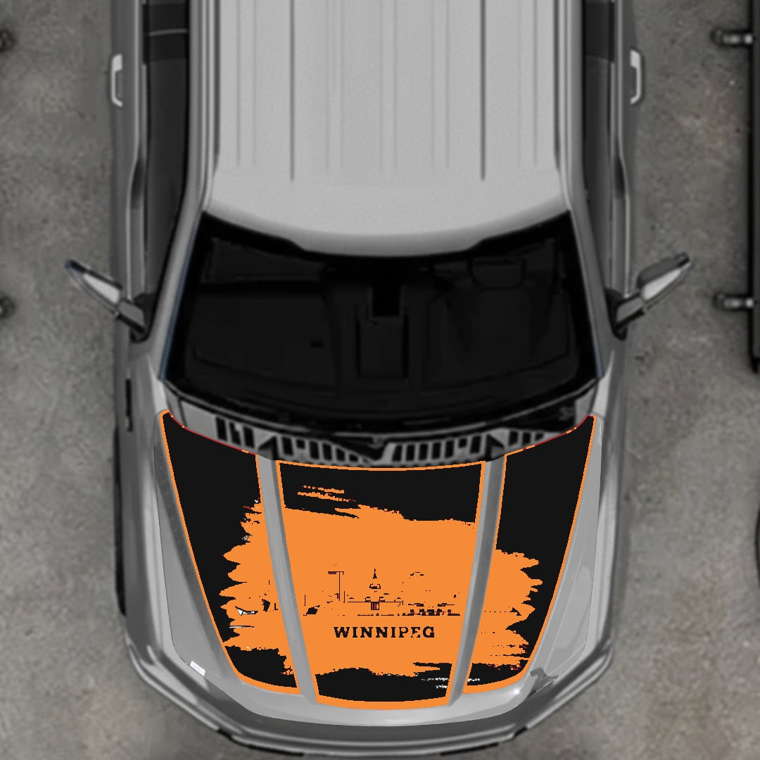 Hood Panel Decal/Sticker - Winnipeg - Border Graphic Kit - For Ford F-150 2020-2026 - Premium Vinyl