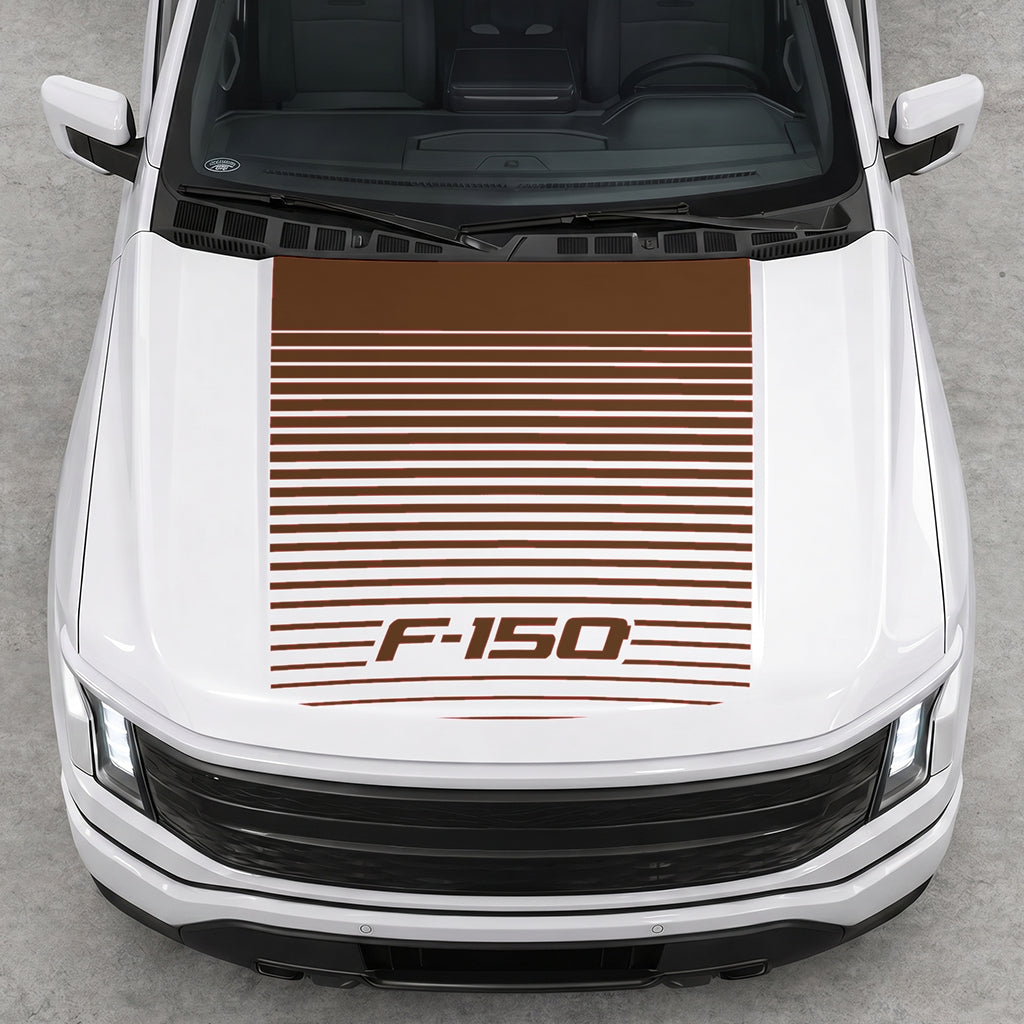 Hood Panel Decal/Sticker - Waves F150 Graphic Decal Graphic Kit - For Ford F-150 2015-2020 - Premium Vinyl