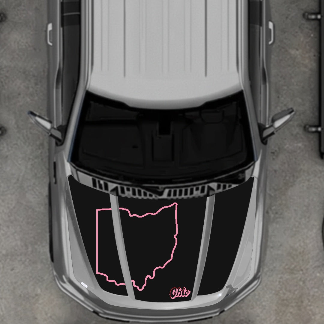 Hood Panel Decal/Sticker - Ohio Graphic Kit - For Ford F-150 2020-2026 - Premium Vinyl