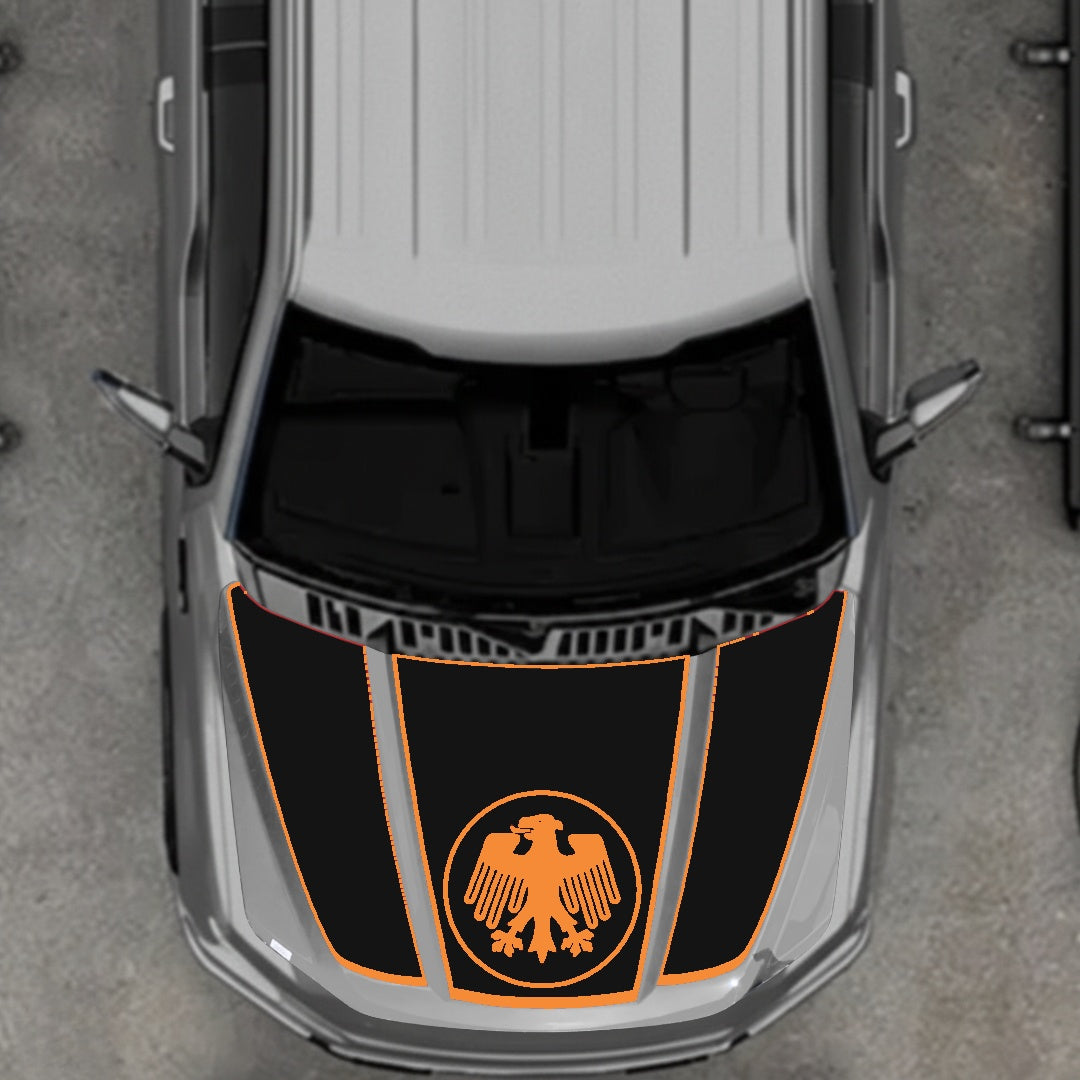 Hood Panel Decal/Sticker - Germany Logo - Border Graphic Kit - For Ford F-150 2020-2026 - Premium Vinyl