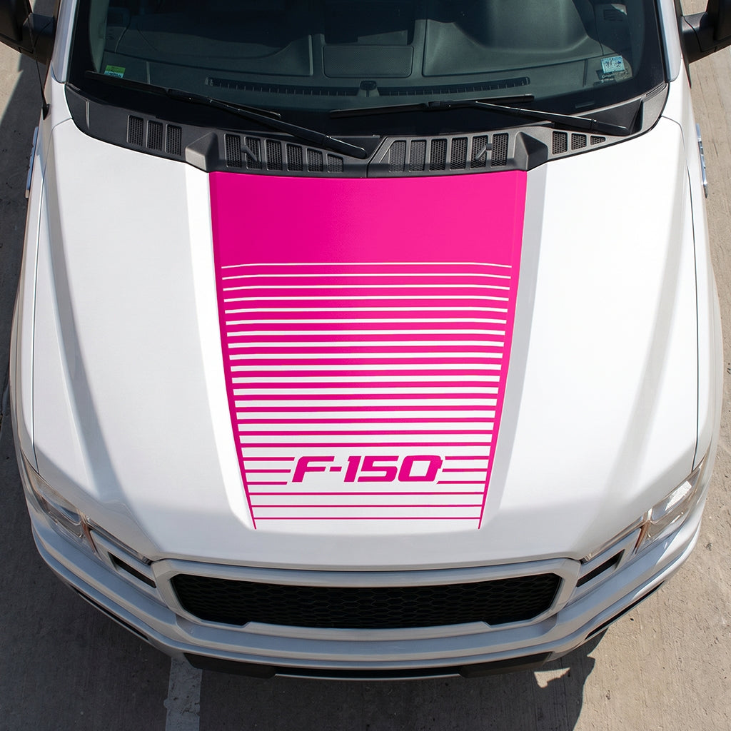 Hood Panel Decal/Sticker - Waves Graphic Decal Graphic Kit - For Ford F-150 2015-2020 - Premium Vinyl