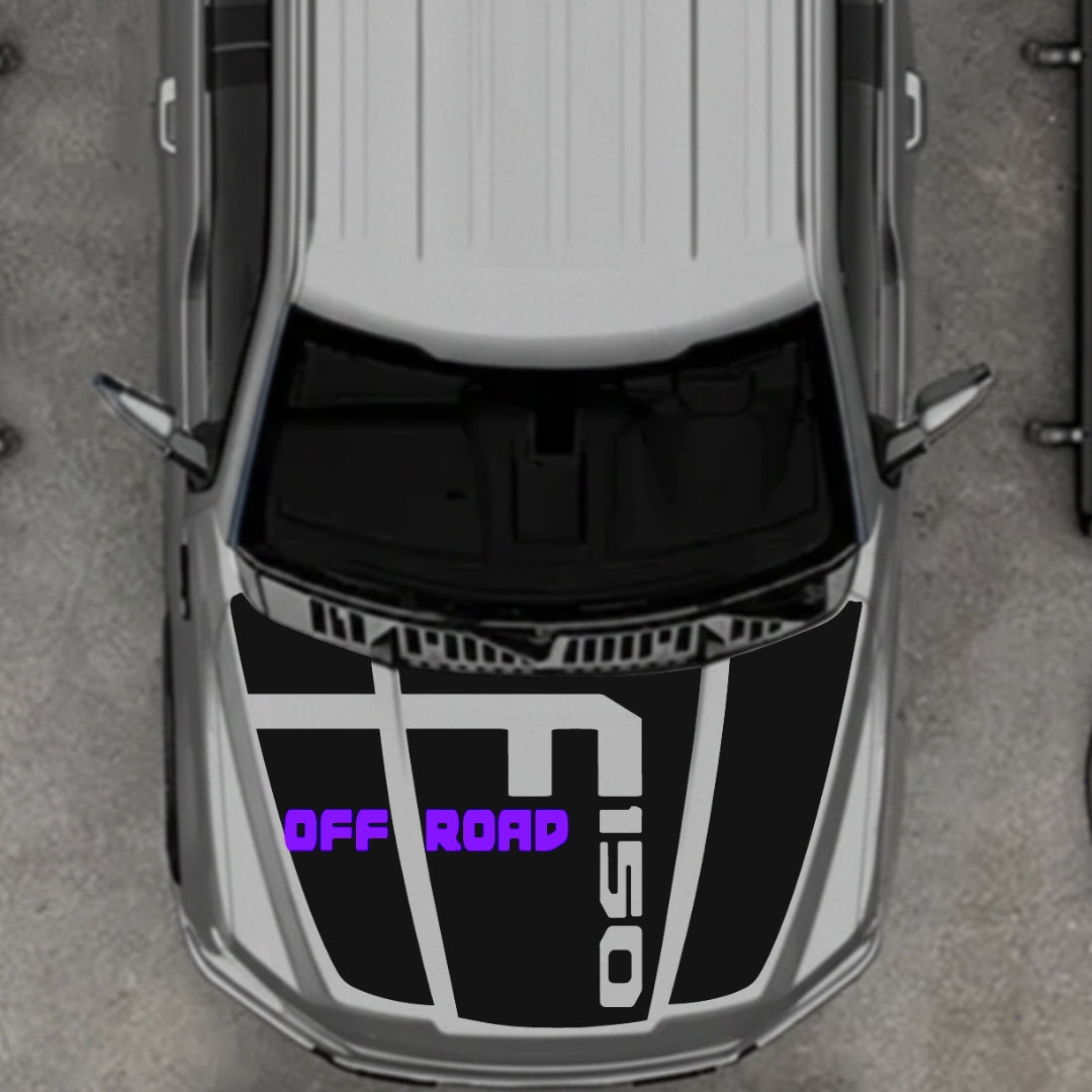 Hood Panel Decal/Sticker - Style 7 - Cut Graphic Kit - For Ford F-150 2020-2026 - Premium Vinyl