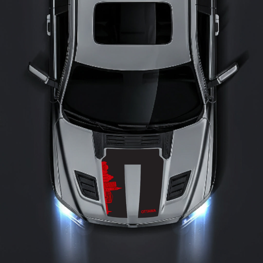 Performance Hood Panel Decal/Sticker - Ottawa Skyline Graphic Kit - For Dodge RAM 1500 2019-2025 - Premium Vinyl