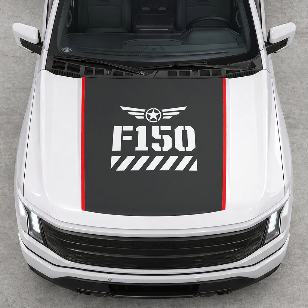 Hood Panel Decal/Sticker - Road Star Graphic Decal Graphic Kit - For Ford F-150 2015-2020 - Premium Vinyl