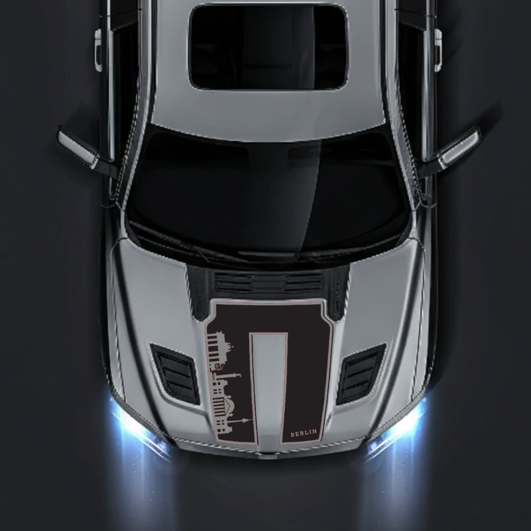 Hood Panel Decal/Sticker - Berlin Skyline - Border Graphic Kit - For Dodge RAM 1500 2019-2025 - Premium Vinyl