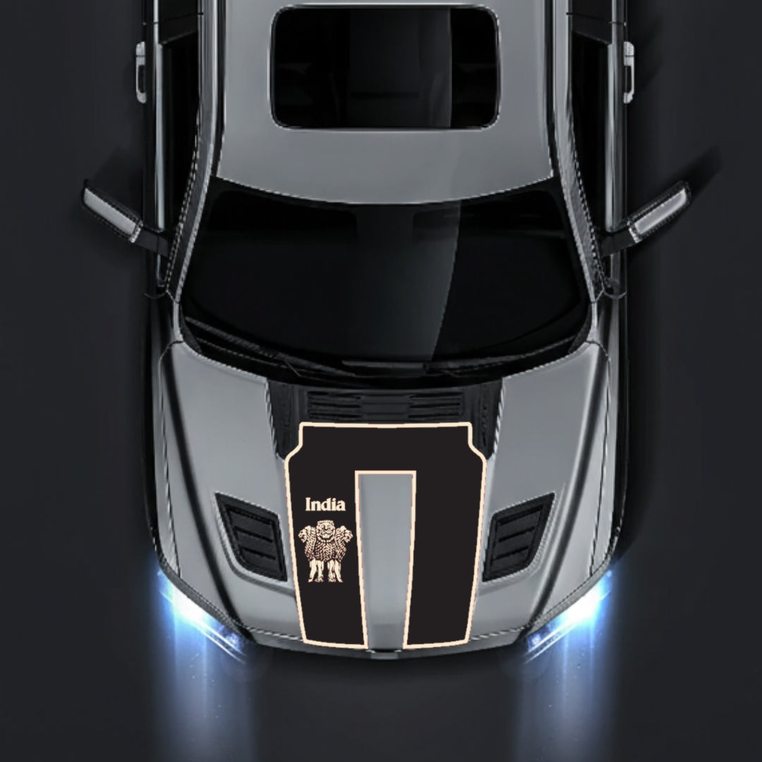 Hood Panel Decal/Sticker - India - Border Graphic Kit - For Dodge RAM 1500 2019-2025 - Premium Vinyl