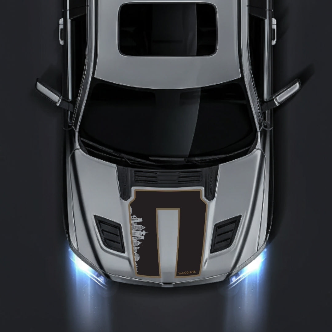 Performance Hood Panel Decal/Sticker - Vancouver Skyline - Cut - Border Graphic Kit - For Dodge RAM 1500 2019-2025 - Premium Vinyl
