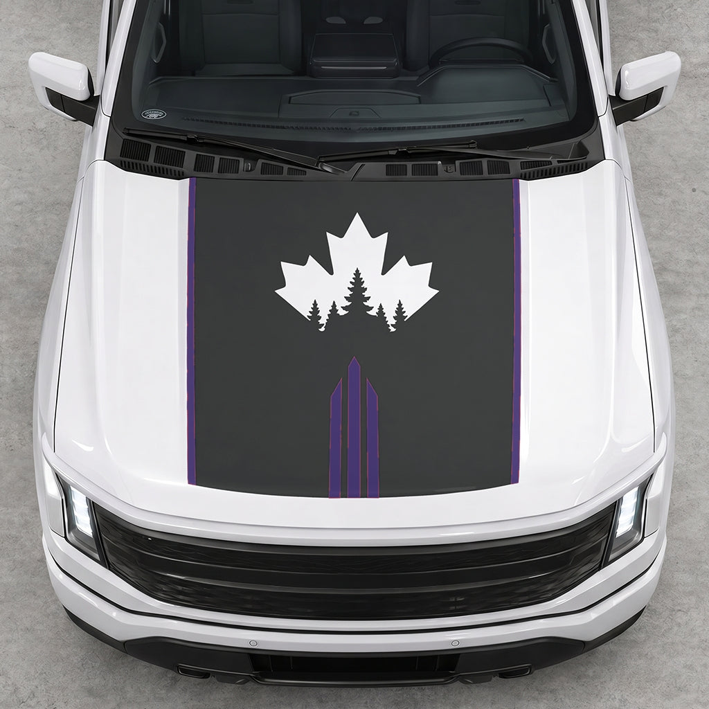 Hood Panel Decal/Sticker - Maple and Forest Graphic Decal Graphic Kit - For Ford F-150 2015-2020 - Premium Vinyl