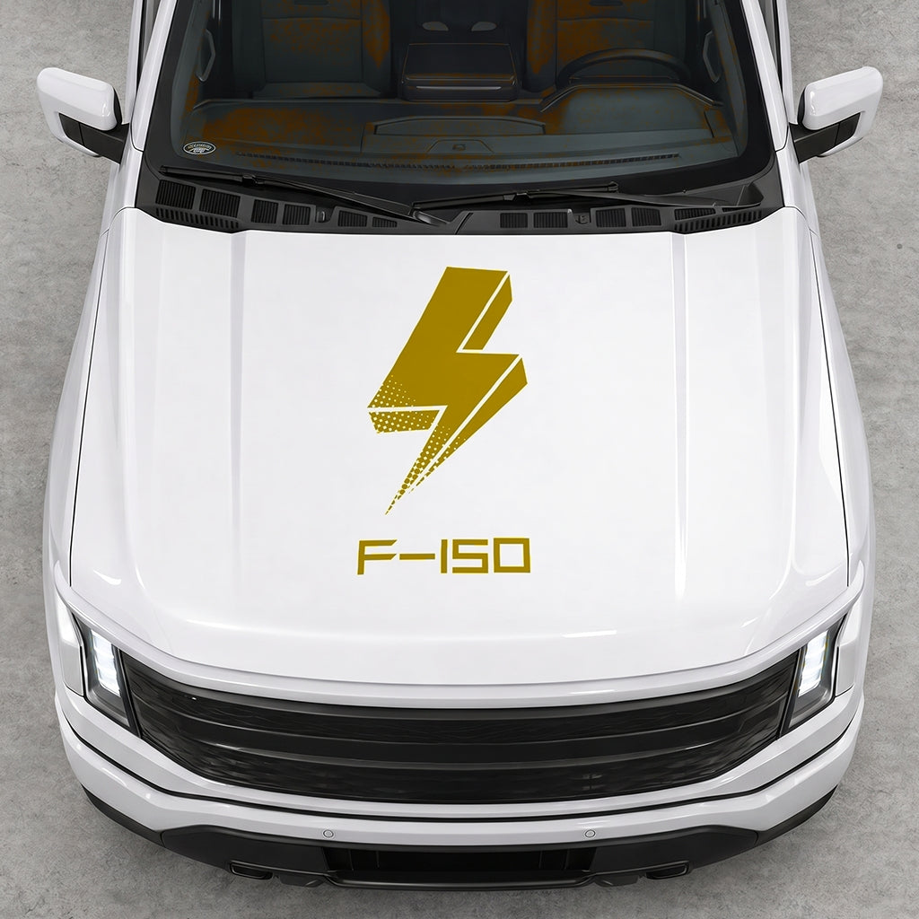 Hood Panel Decal/Sticker - Cut Bold Electric Graphic Decal Graphic Kit - For FORD F-150 2015-2020 - Premium Vinyl