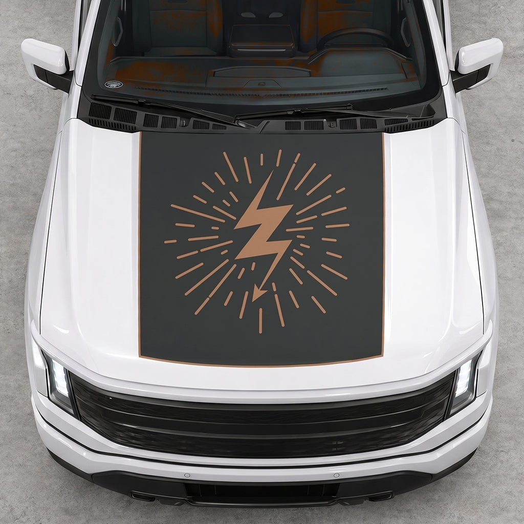Hood Panel Decal/Sticker - Electric Splash Graphic Decal Graphic Kit - For FORD F-150 2015-2020 - Premium Vinyl
