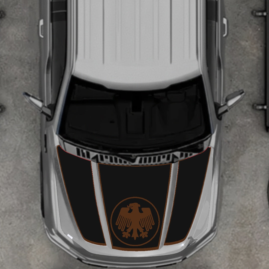 Hood Panel Decal/Sticker - Germany Logo - Border Graphic Kit - For Ford F-150 2020-2026 - Premium Vinyl