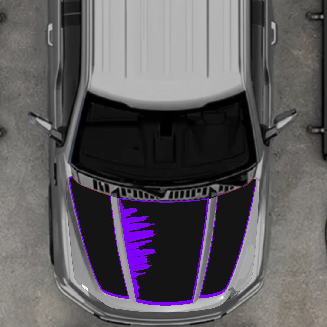 Hood Panel Decal/Sticker - Dubai - Border Graphic Kit - For Ford F-150 2020-2026 - Premium Vinyl