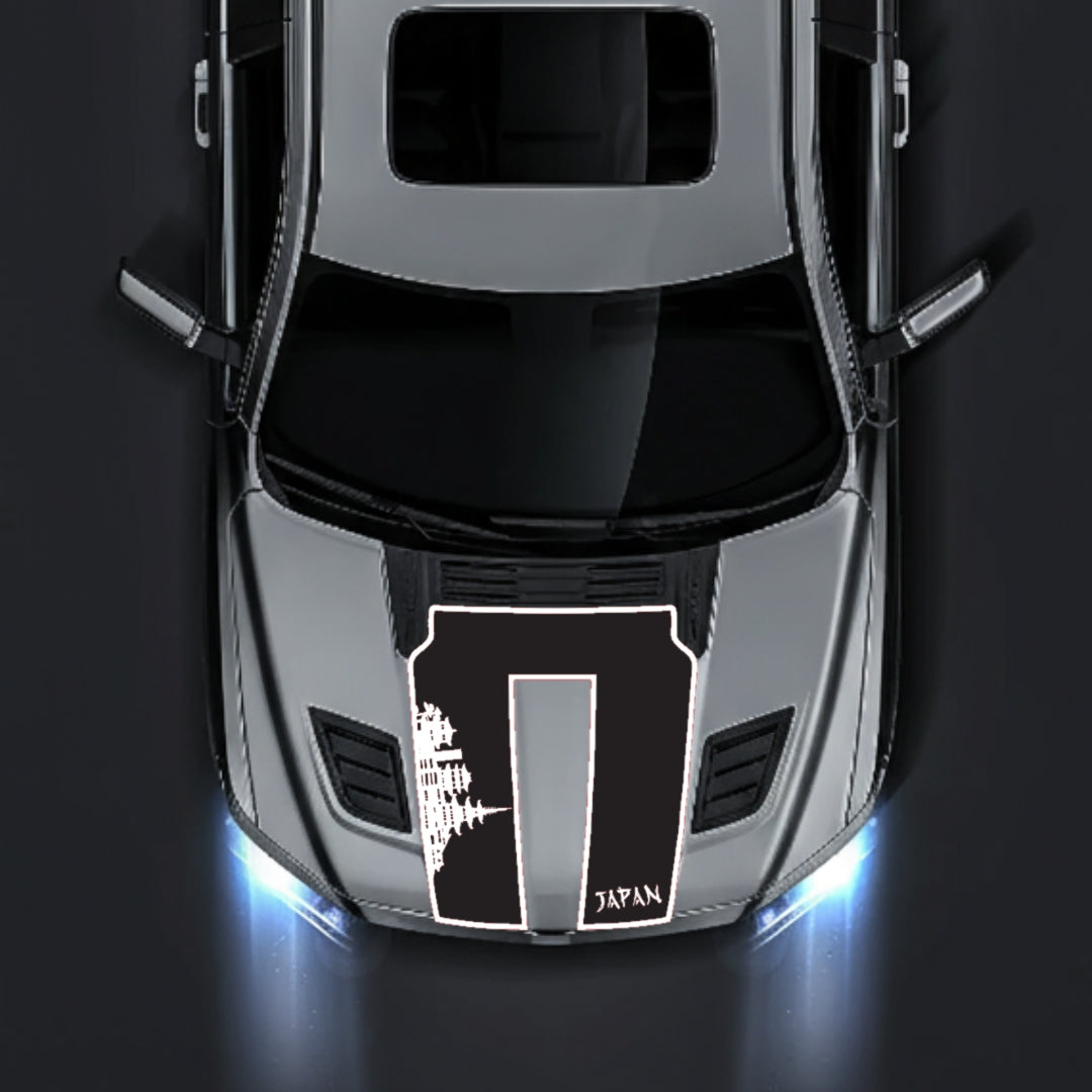 Hood Panel Decal/Sticker - Japan Skyline - Border Graphic Kit - For Dodge RAM 1500 2019-2025 - Premium Vinyl
