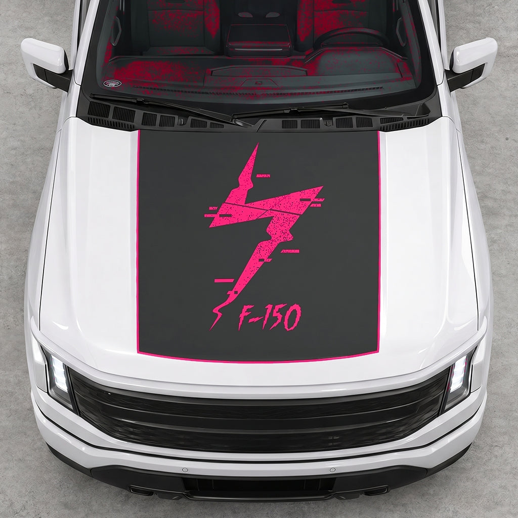 Hood Panel Decal/Sticker - Solid Electric F150 Graphic Decal Graphic Kit - For FORD F-150 2015-2020 - Premium Vinyl