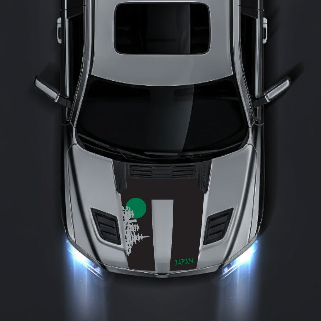 Performance Hood Panel Decal/Sticker - Japan Skyline - Cut Graphic Kit - For Dodge RAM 1500 2019-2025 - Premium Vinyl