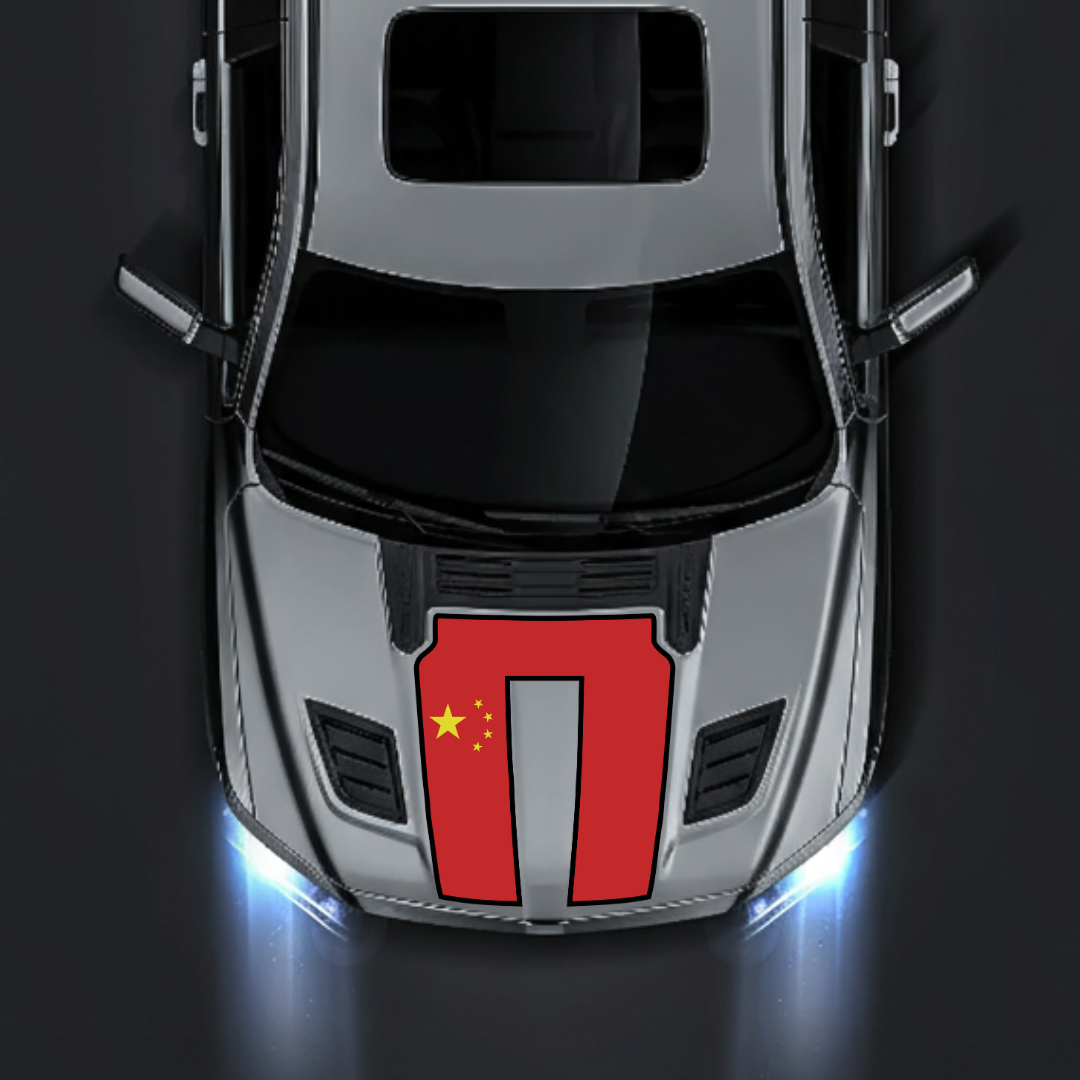 Performance Hood Panel Decal/Sticker - China Flag - Border Graphic Kit - For Dodge RAM 1500 2019-2025 - Premium Vinyl