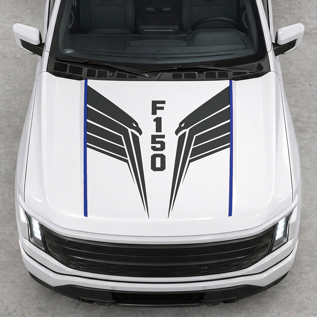 Hood Panel Decal/Sticker - Twin Eagle Wings Graphic Decal Graphic Kit - For Ford F-150 2015-2020 - Premium Vinyl