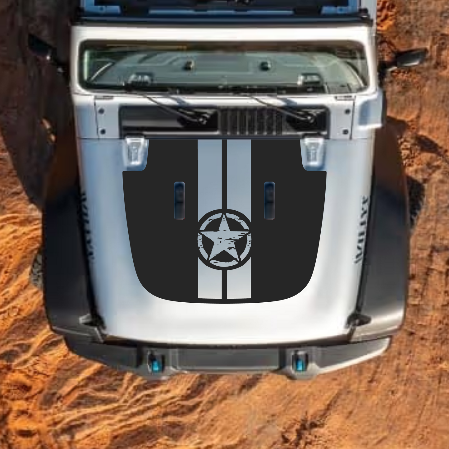 Hood Styles Decal/Sticker - For JL/JLU Sahara Hood - 2018-2025 - Premium Vinyl