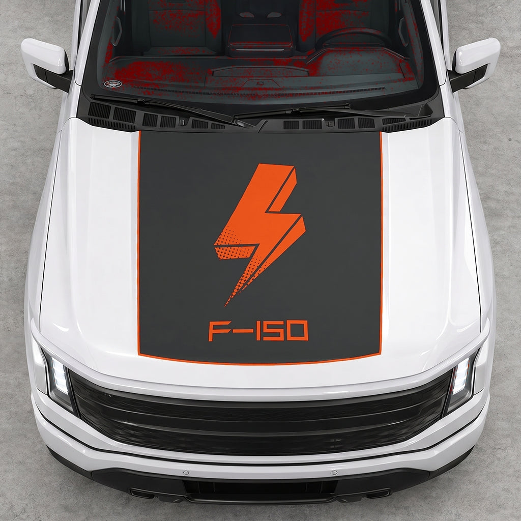 Hood Panel Decal/Sticker - Bold Electric Graphic Decal Graphic Kit - For FORD F-150 2015-2020 - Premium Vinyl