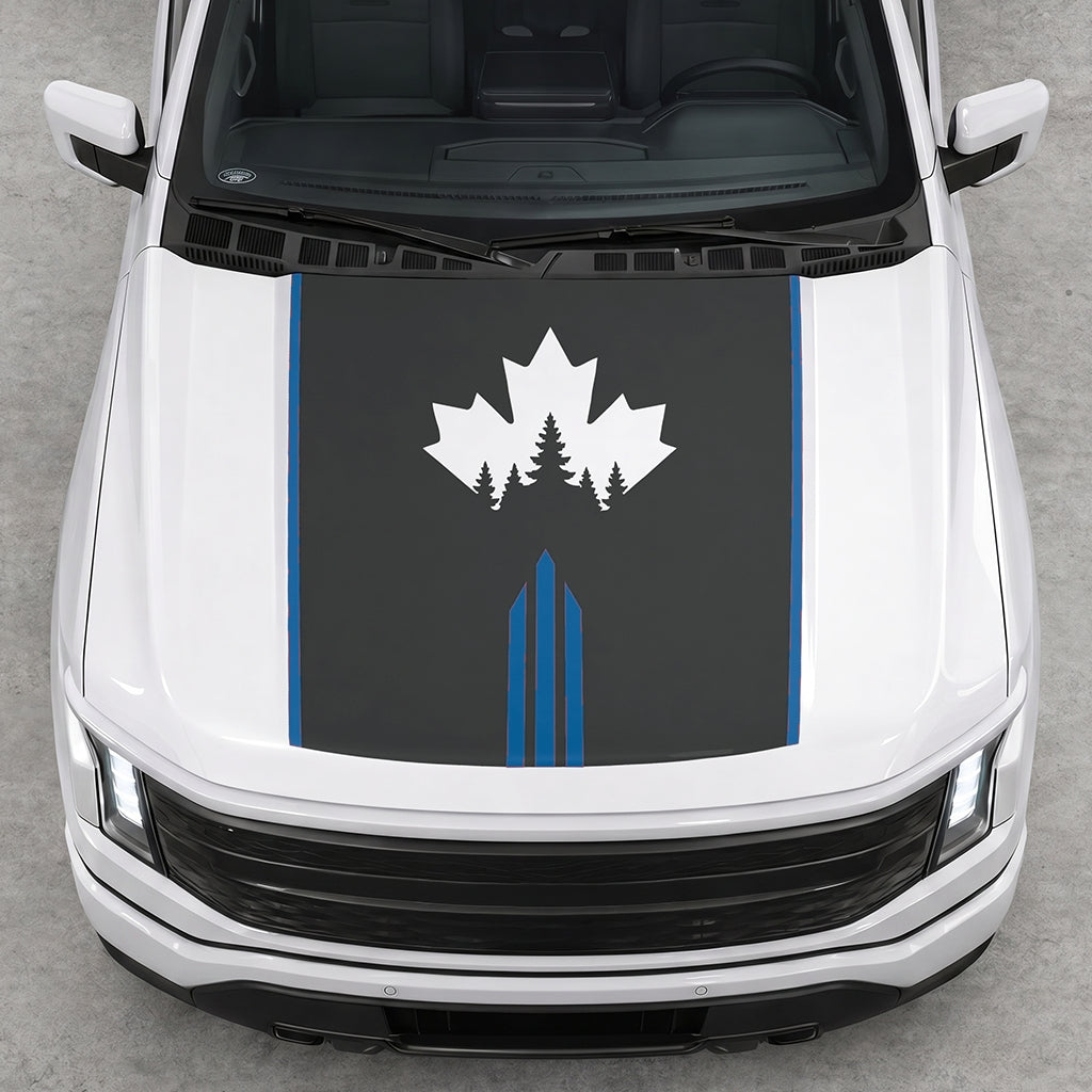 Hood Panel Decal/Sticker - Maple and Forest Graphic Decal Graphic Kit - For Ford F-150 2015-2020 - Premium Vinyl
