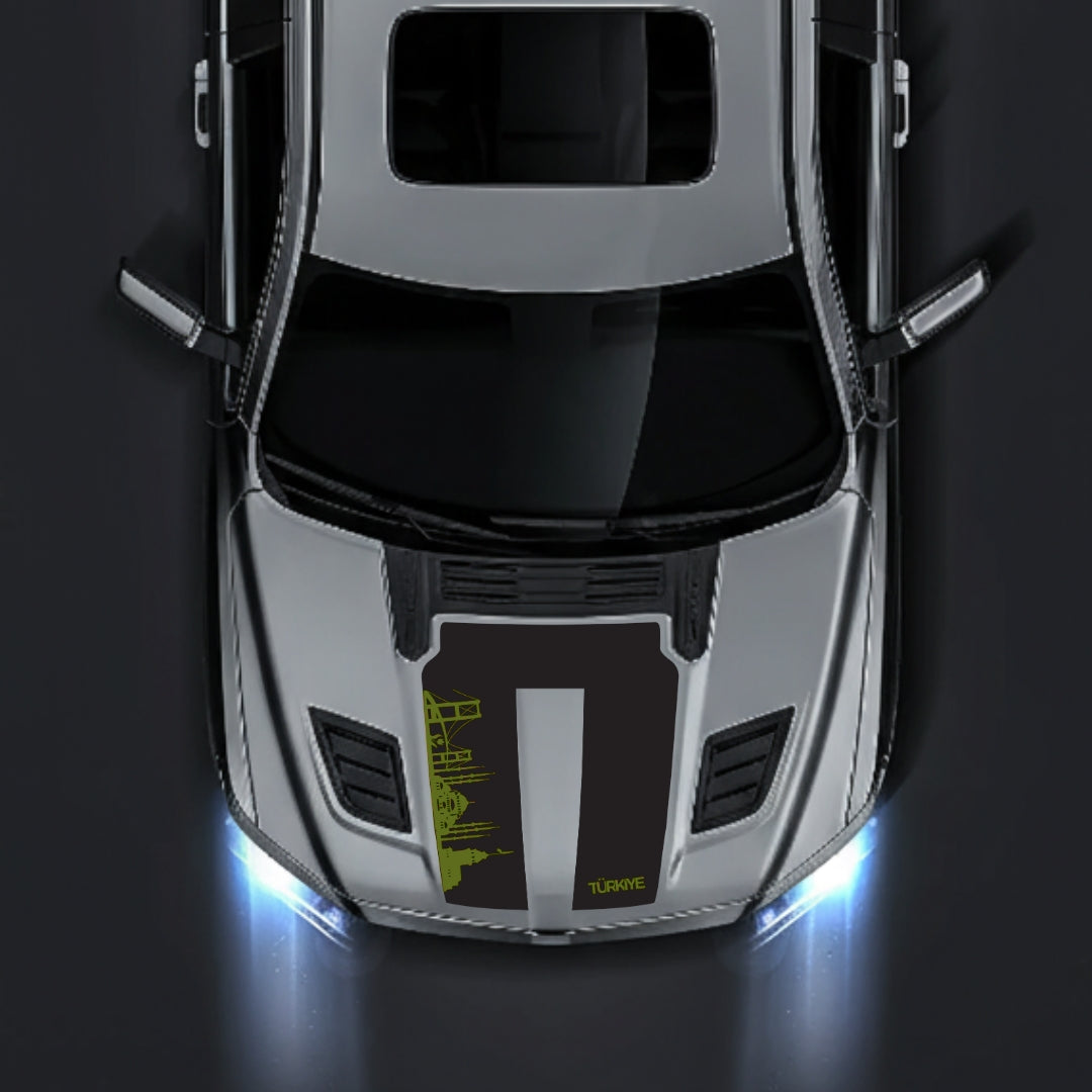 Performance Hood Panel Decal/Sticker - Turkey Skyline Graphic Kit - For Dodge RAM 1500 2019-2025 - Premium Vinyl