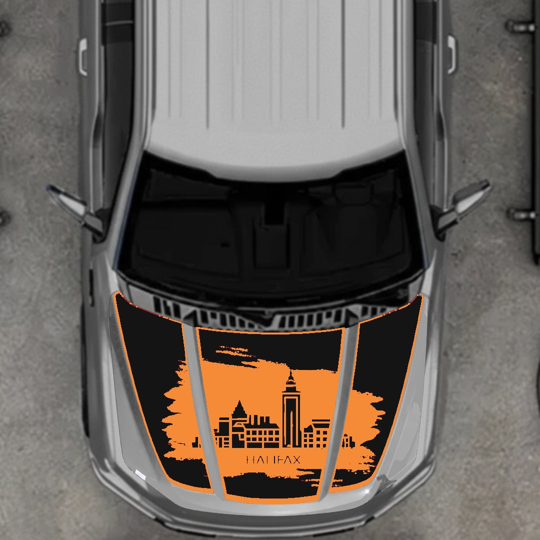 Hood Panel Decal/Sticker - Halifax - Border Graphic Kit - For Ford F-150 2020-2026 - Premium Vinyl