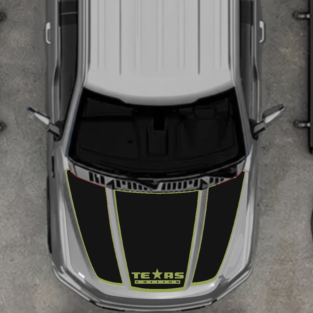 Hood Panel Decal/Sticker - Texas - Border Graphic Kit - For Ford F-150 2020-2026 - Premium Vinyl