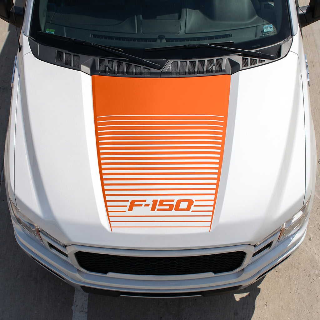 Hood Panel Decal/Sticker - Waves Graphic Decal Graphic Kit - For Ford F-150 2015-2020 - Premium Vinyl