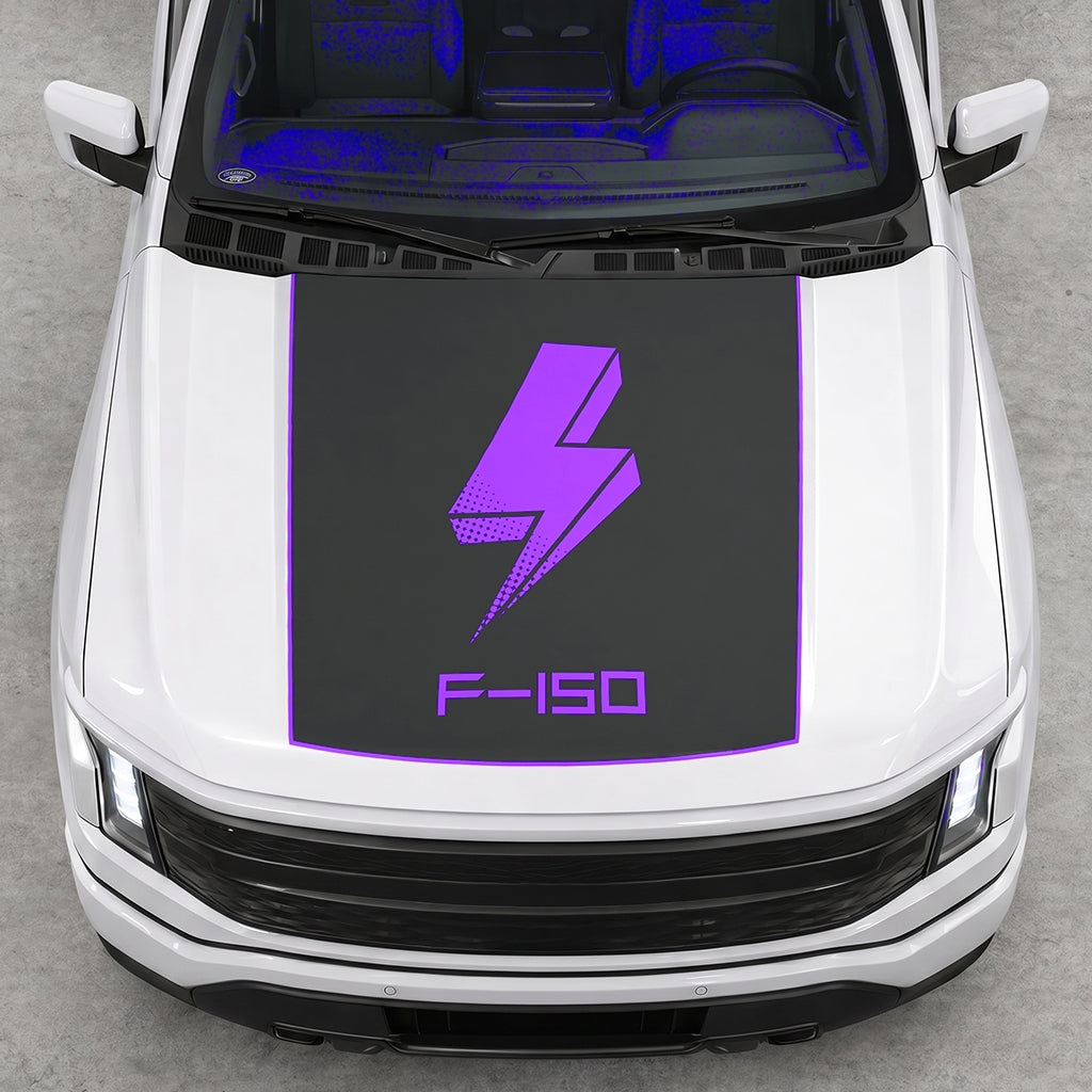 Hood Panel Decal/Sticker - Bold Electric Graphic Decal Graphic Kit - For FORD F-150 2015-2020 - Premium Vinyl