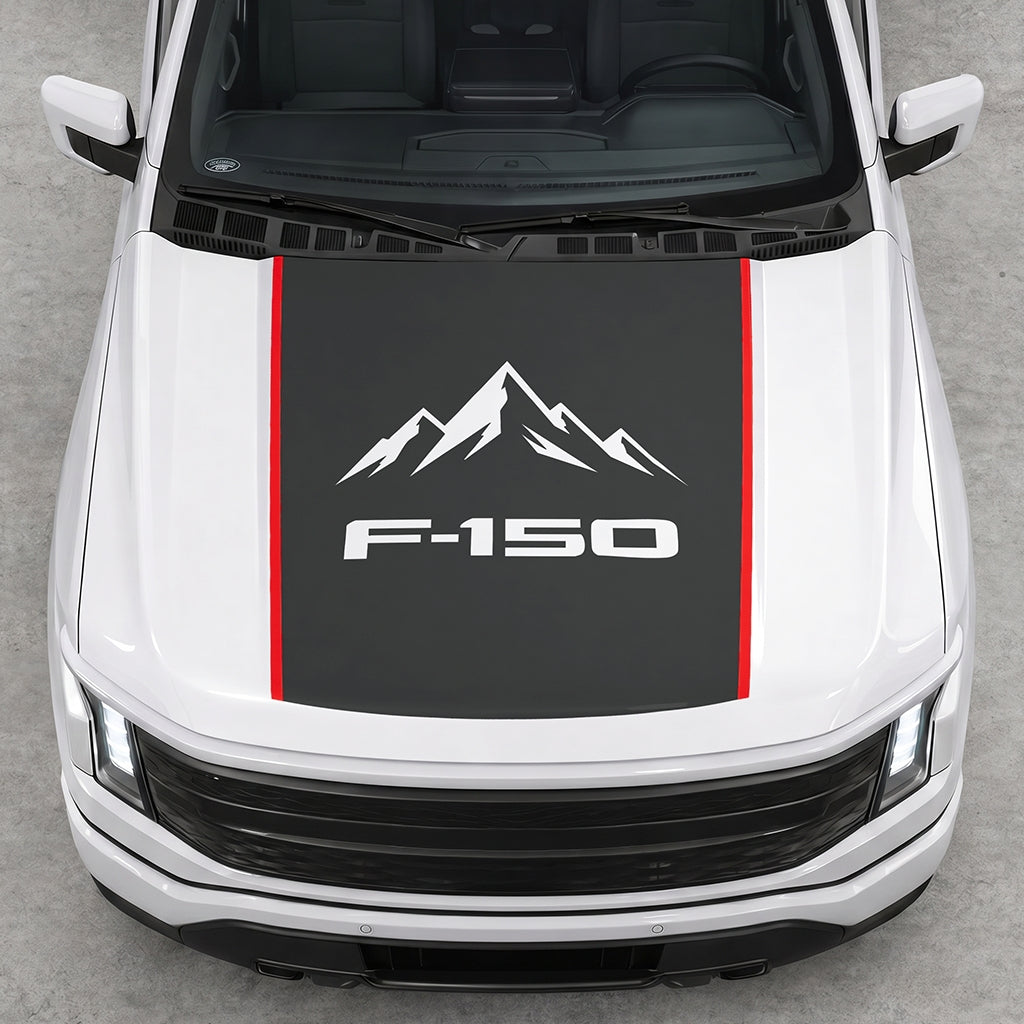 Hood Panel Decal/Sticker - Mountain Graphic Decal Graphic Kit - For Ford F-150 2015-2020 - Premium Vinyl