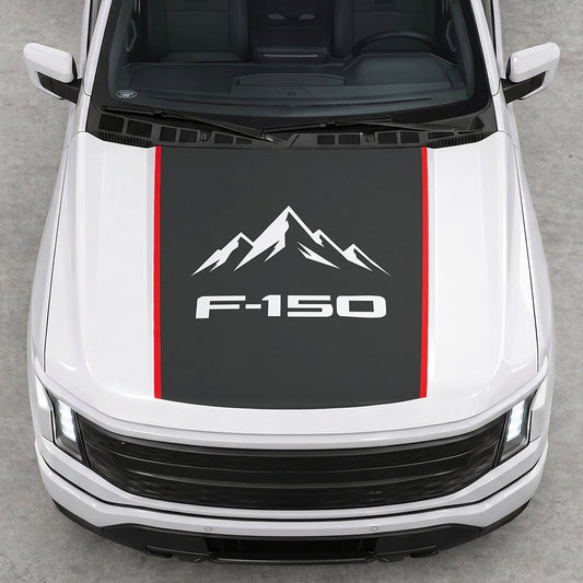 Hood Panel Decal/Sticker - Mountain Graphic Decal Graphic Kit - For Ford F-150 2015-2020 - Premium Vinyl