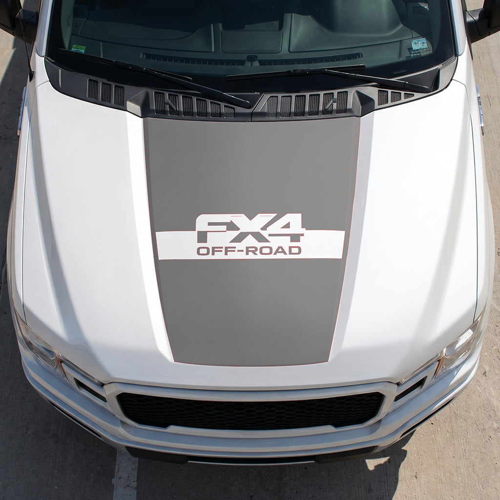 Hood Panel Decal/Sticker - Solid FX4 Graphic Decal Graphic Kit - For Ford F-150 2015-2020 - Premium Vinyl