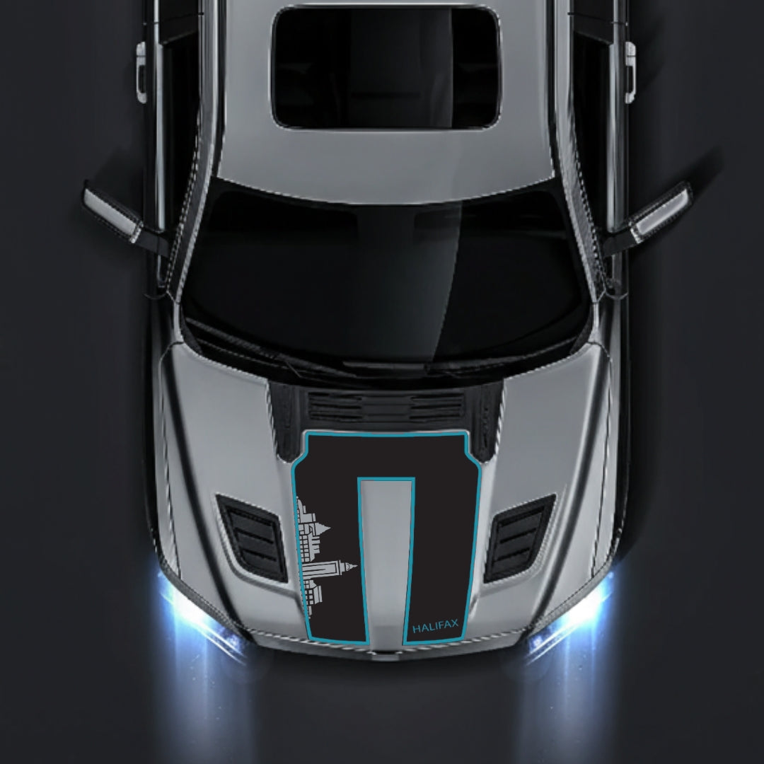 Hood Panel Decal/Sticker - Halifax Skyline - Cut - Border Graphic Kit - For Dodge RAM 1500 2019-2025 - Premium Vinyl