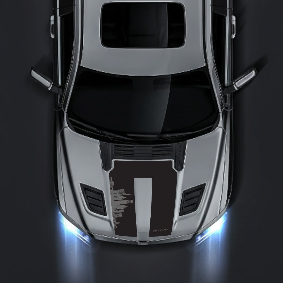 Performance Hood Panel Decal/Sticker - Philadelphia Skyline Graphic Kit - For Dodge RAM 1500 2019-2025 - Premium Vinyl