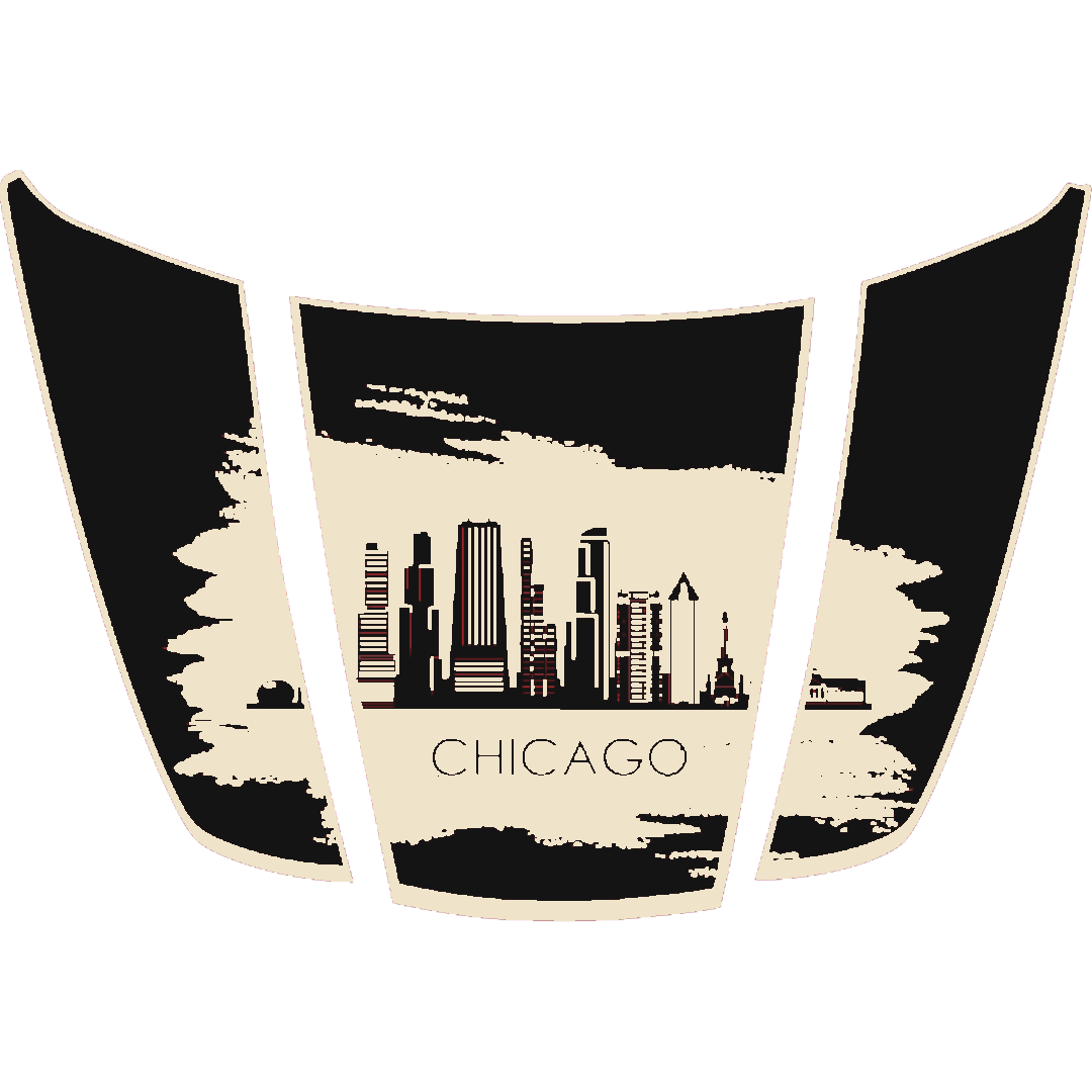 Hood Panel Decal/Sticker - Chicago - Border Graphic Kit - For Ford F-150 2020-2026 - Premium Vinyl
