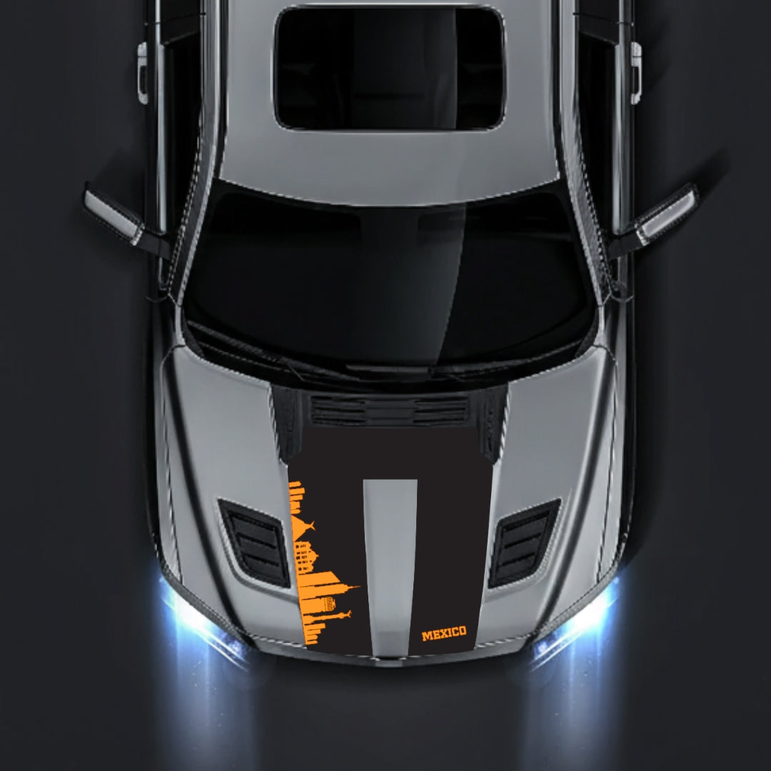 Hood Panel Decal/Sticker - Mexico Skyline Graphic Kit - For Dodge RAM 1500 2019-2025 - Premium Vinyl