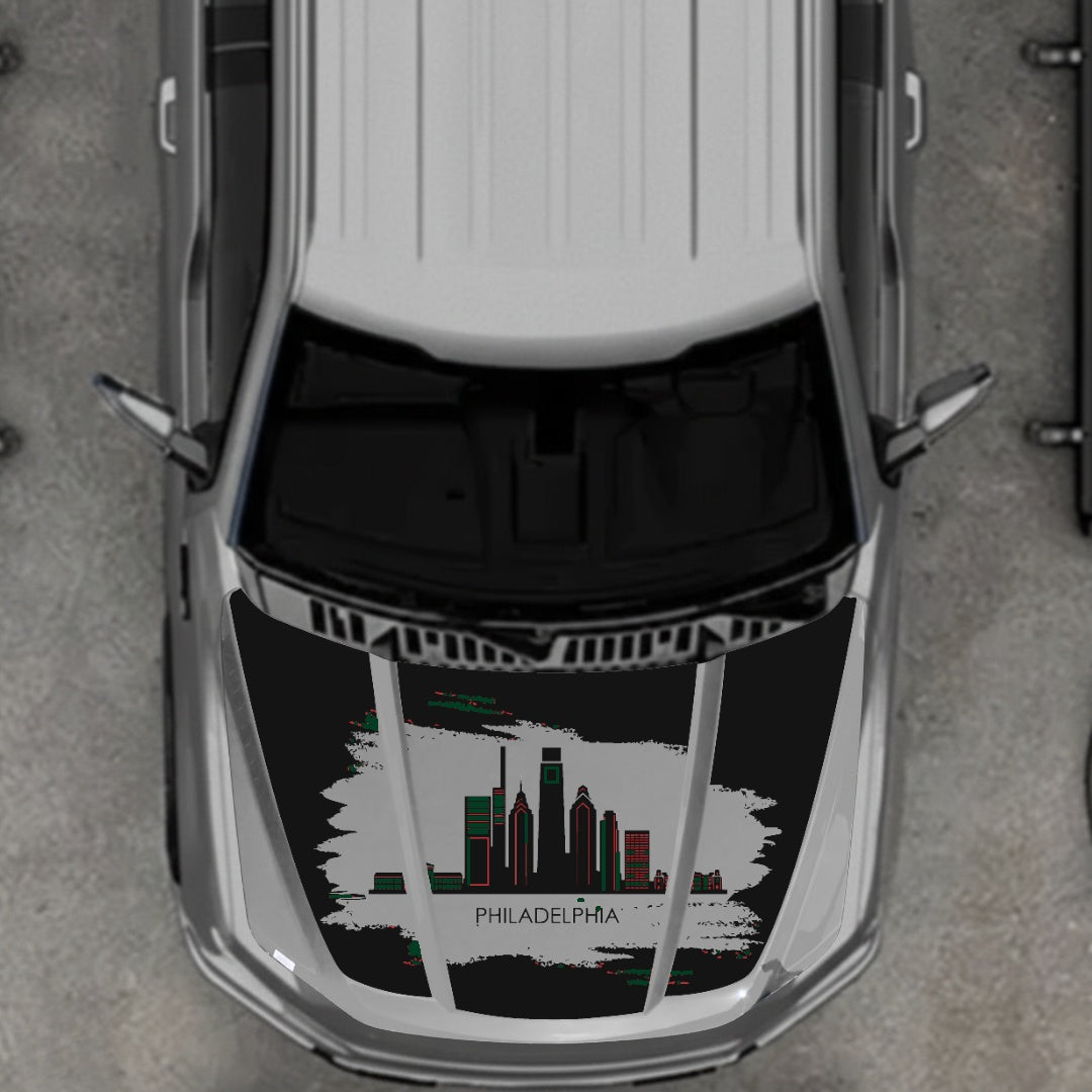 Hood Panel Decal/Sticker - Philadelphia - Cut Graphic Kit - For Ford F-150 2020-2026 - Premium Vinyl