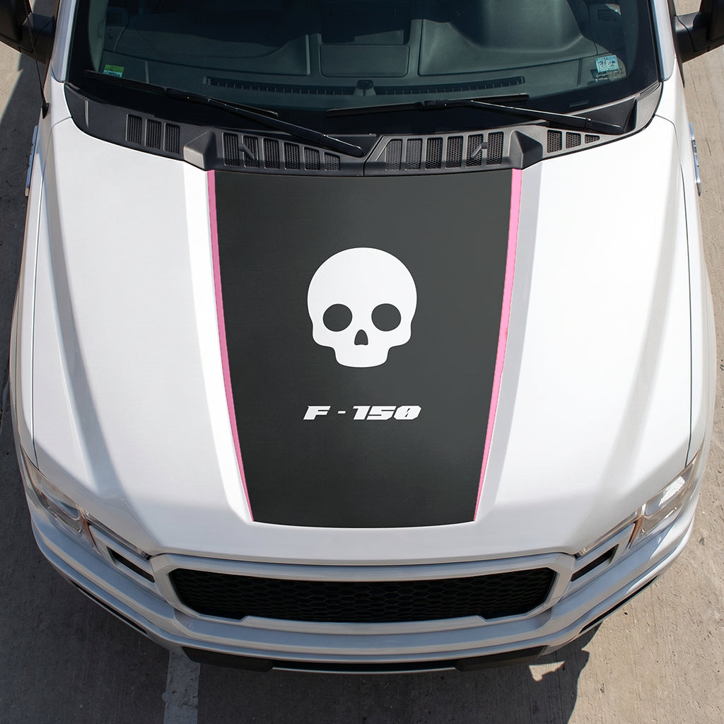 Hood Panel Decal/Sticker - Skull Graphic Decal Graphic Kit - For Ford F-150 2015-2020 - Premium Vinyl