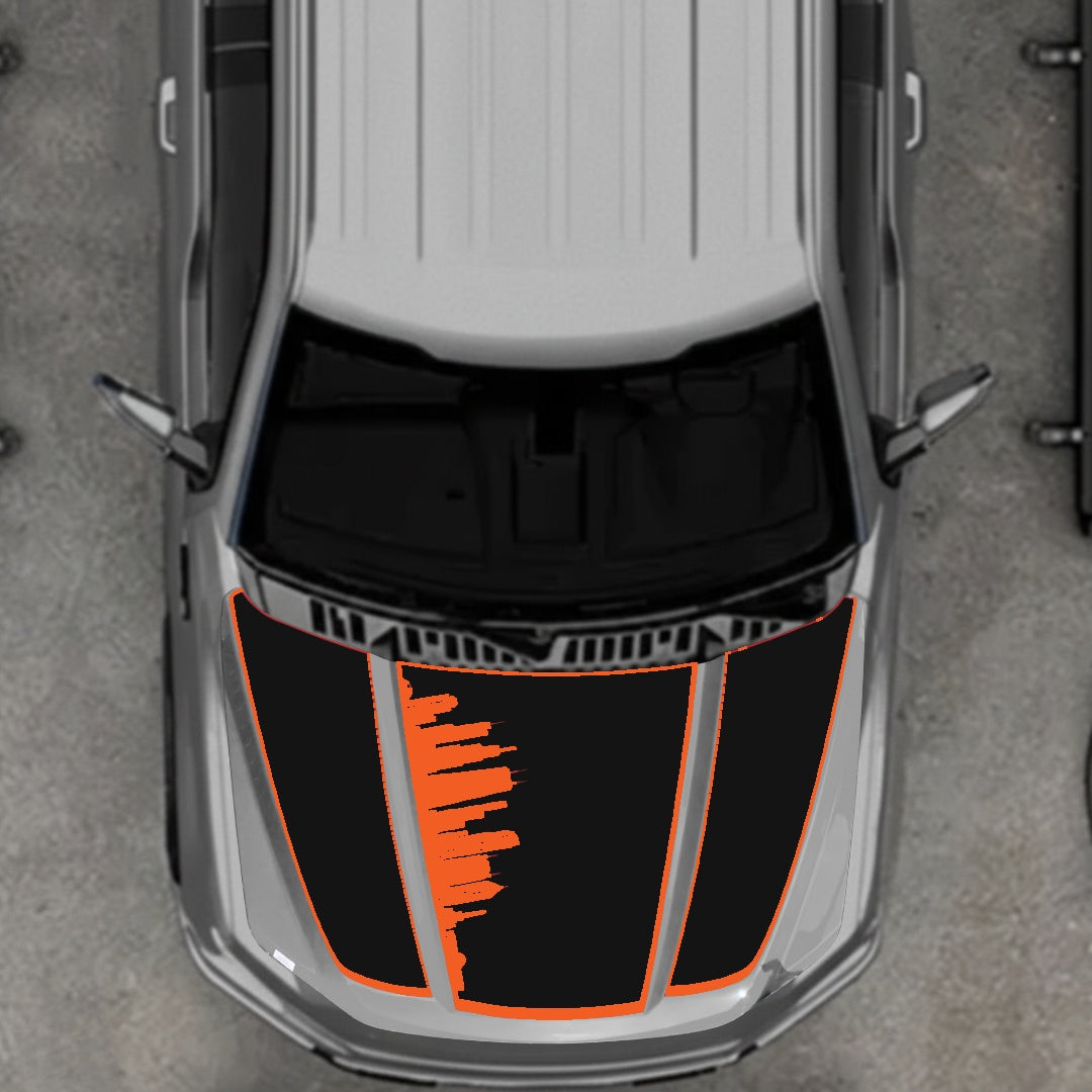 Hood Panel Decal/Sticker - Dubai - Border Graphic Kit - For Ford F-150 2020-2026 - Premium Vinyl