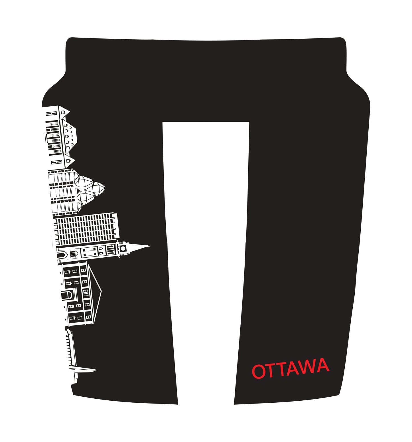 Hood Panel Decal/Sticker - Ottawa Skyline - Cut Graphic Kit - For Dodge RAM 1500 2019-2025 - Premium Vinyl