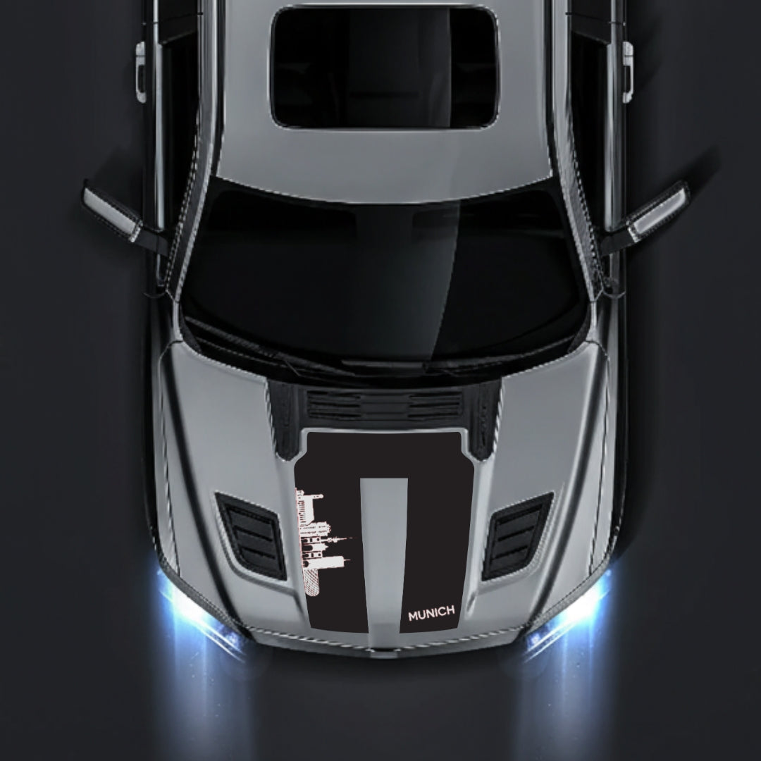 Hood Panel Decal/Sticker - Munich Skyline Graphic Kit - For Dodge RAM 1500 2019-2025 - Premium Vinyl