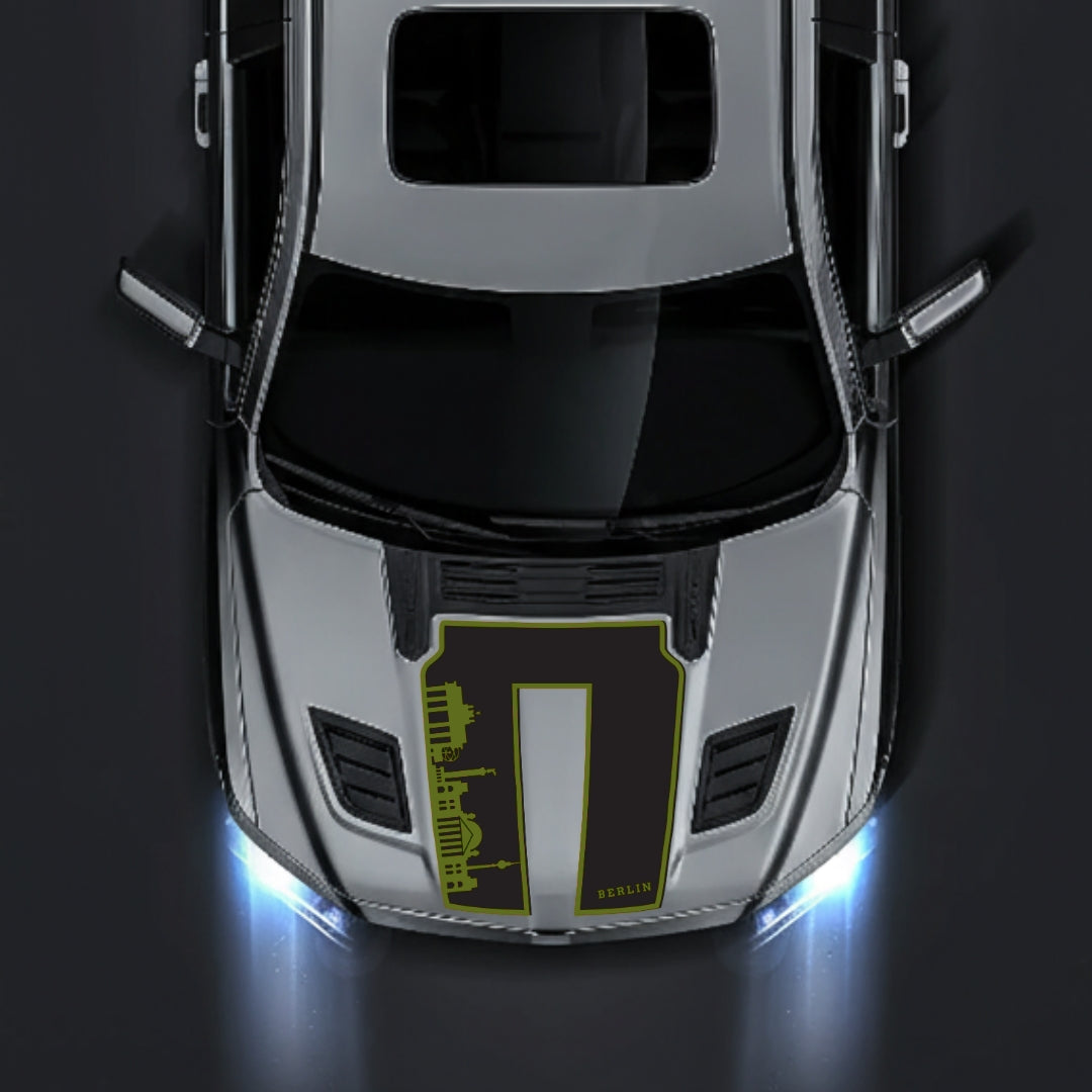 Performance Hood Panel Decal/Sticker - Berlin Skyline - Border Graphic Kit - For Dodge RAM 1500 2019-2025 - Premium Vinyl