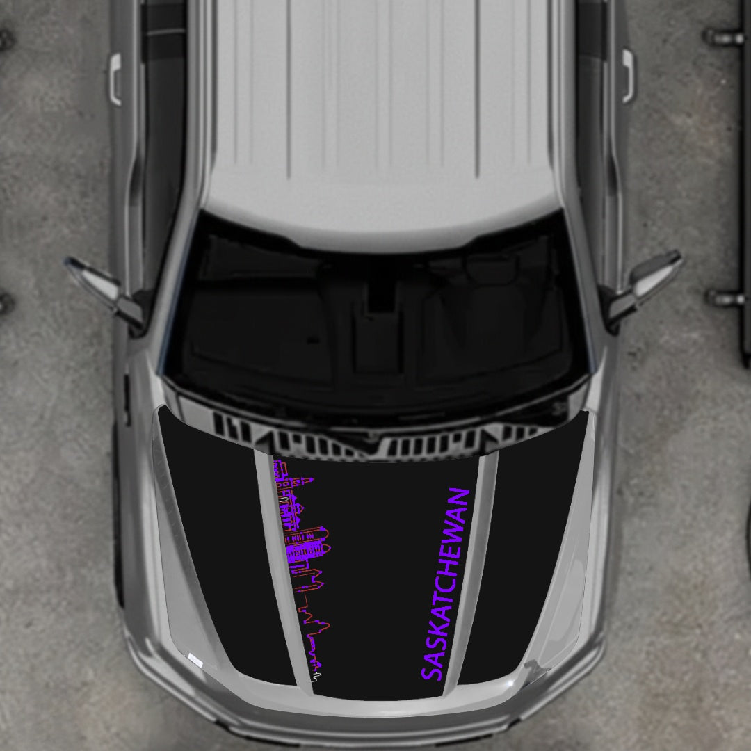 Hood Panel Decal/Sticker - Saskatchewan Skyline Graphic Kit - For Ford F-150 2020-2026 - Premium Vinyl