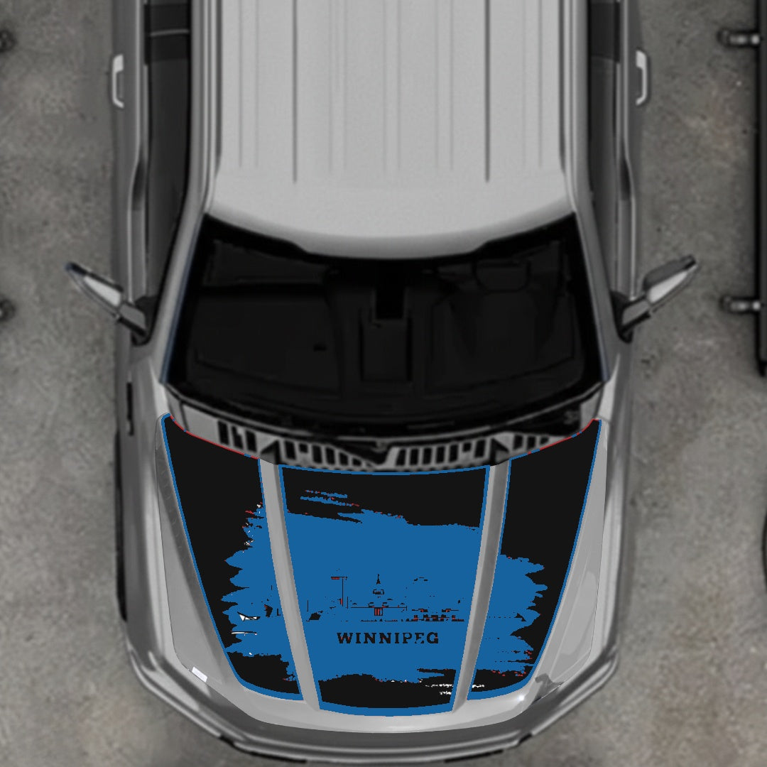 Hood Panel Decal/Sticker - Winnipeg - Border Graphic Kit - For Ford F-150 2020-2026 - Premium Vinyl
