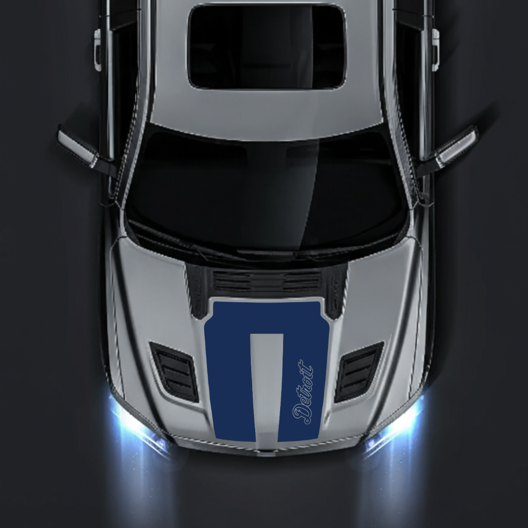 Performance Hood Panel Decal/Sticker - Detroit - Cut Graphic Kit - For Dodge RAM 1500 2019-2025 - Premium Vinyl