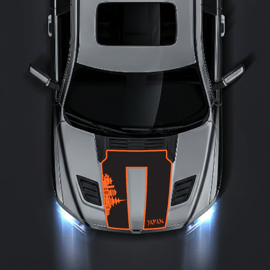 Hood Panel Decal/Sticker - Japan Skyline - Border Graphic Kit - For Dodge RAM 1500 2019-2025 - Premium Vinyl