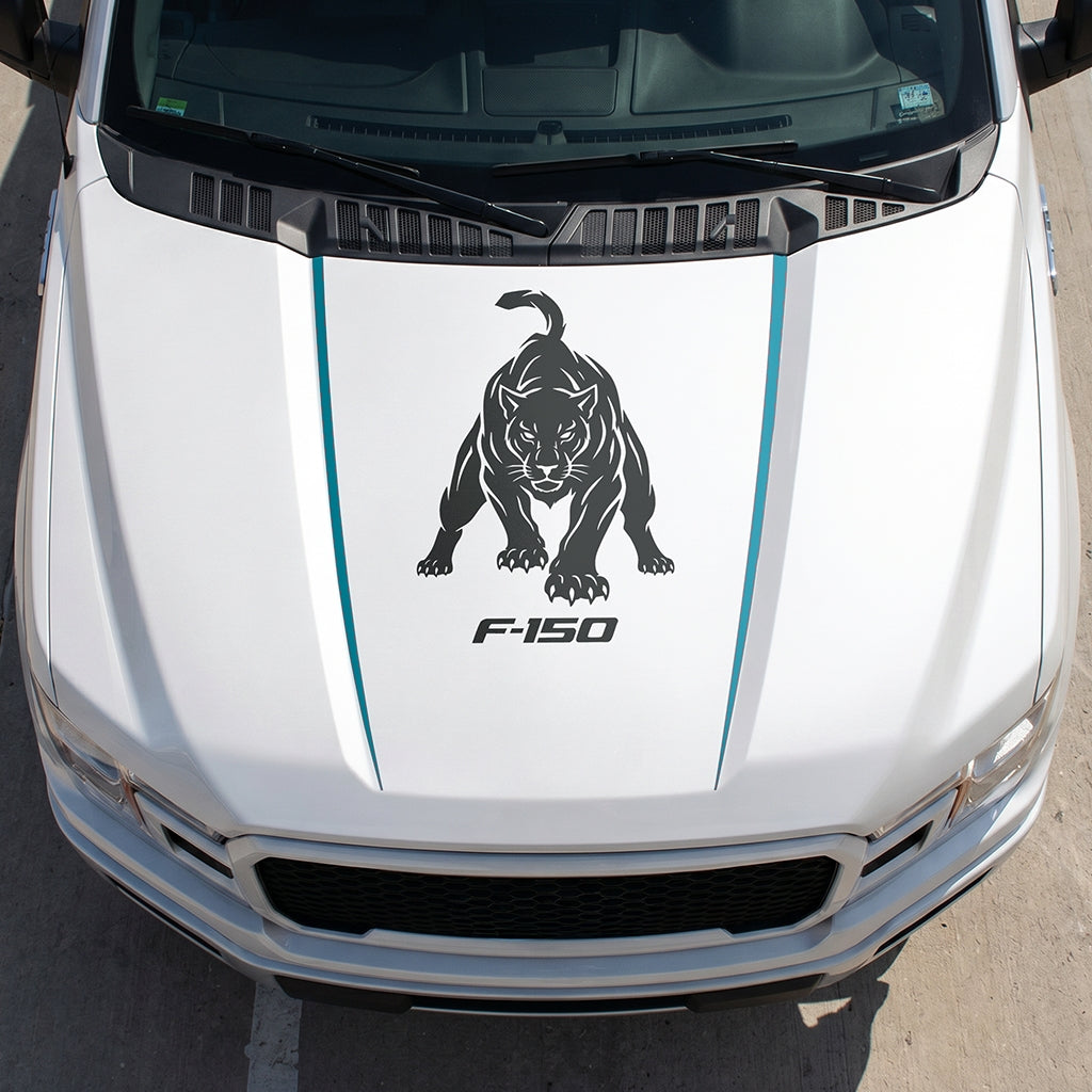 Hood Panel Decal/Sticker - Tiger Graphic Decal Graphic Kit - For Ford F-150 2015-2020 - Premium Vinyl