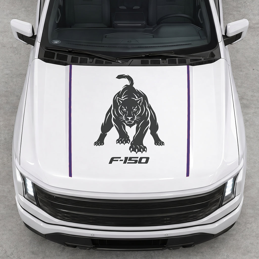 Hood Panel Decal/Sticker - Tiger Graphic Decal Graphic Kit - For Ford F-150 2015-2020 - Premium Vinyl